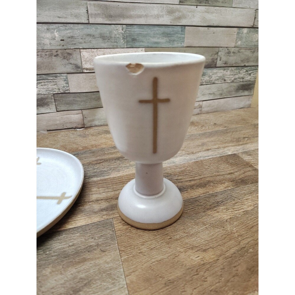 Vintage MCM Marshall Studios Jane & Gordon Martz Pottery Plate Goblet Communion - Picture 8 of 13